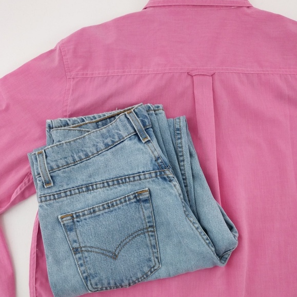 Chaps | Pink White Lightweight Easy Care Size M - Picture 8 of 8